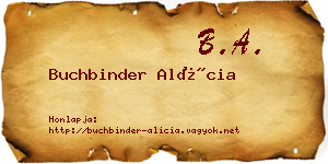 Buchbinder Alícia névjegykártya